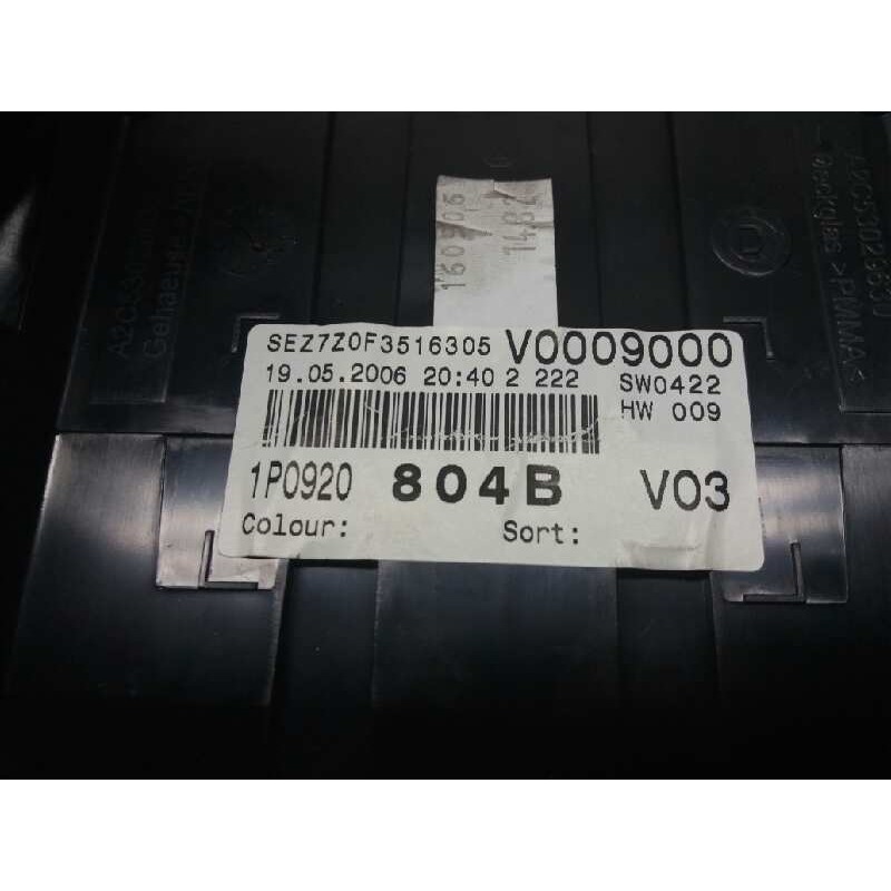 Recambio de cuadro instrumentos para seat leon (1p1) 1.6 referencia OEM IAM 110080279017 1P0920804B - Azul 3