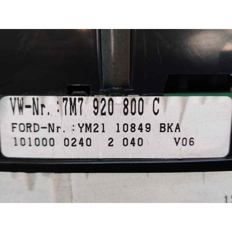 Recambio de cuadro instrumentos para seat alhambra (7v9) signo referencia OEM IAM 7M7920800C 110080033003 3