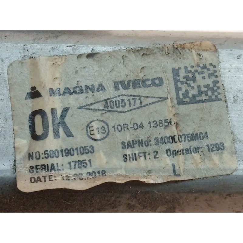 Recambio de elevalunas delantero izquierdo para iveco daily furgon fg h3 batalla 4100 35 c ... v referencia OEM IAM 5801901053 - Blanco 2