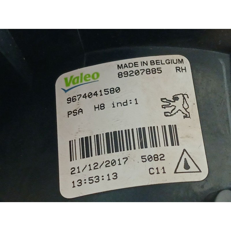 Recambio de faro antiniebla derecho para peugeot 308 sw envy referencia OEM IAM 9674041500 - Blanco 2