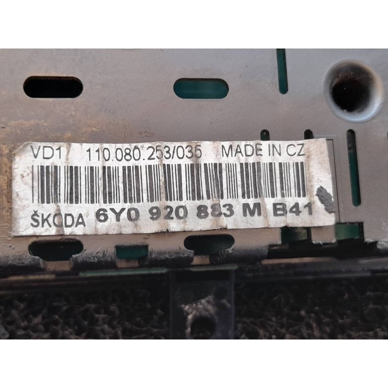 Recambio de cuadro instrumentos para skoda fabia (6y2/6y3) spirit referencia OEM IAM 6Y0920883M 110080253035 - Negro 2