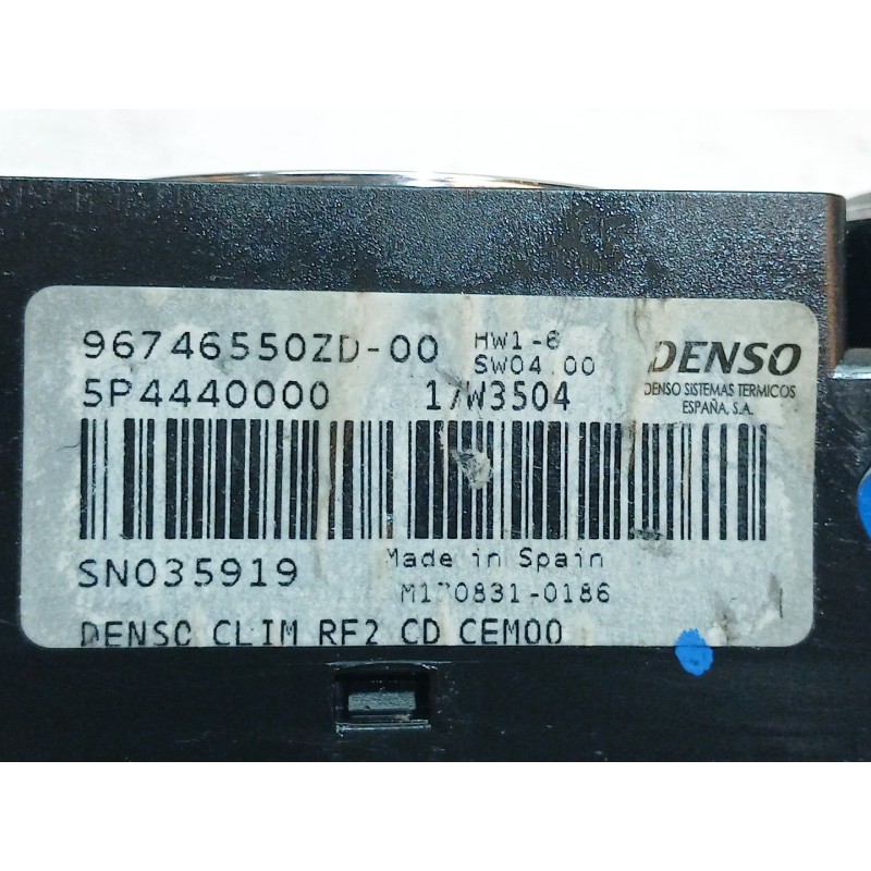 Recambio de mando climatizador para citroën c-elysée shine referencia OEM IAM 96746550ZD 5P340000 - Negro 2