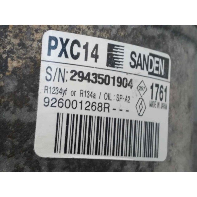 Recambio de compresor aire acondicionado para renault scenic iv intens referencia OEM IAM 926001268R 1761 SANDEM - Blanco 4