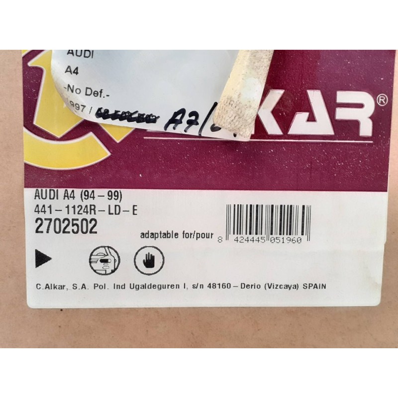 Recambio de faro derecho para audi a4 berlina (b5) referencia OEM IAM 2702502 94591 2