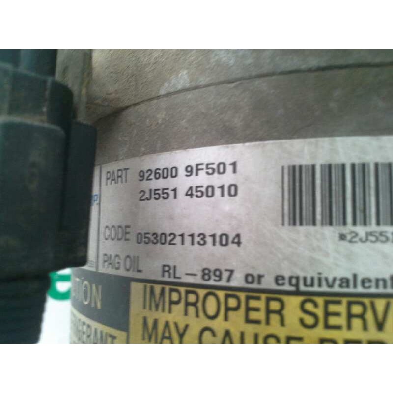 Recambio de compresor aire acondicionado para nissan primera berlina (p12) referencia OEM IAM 2J551 926009F501 926009F501 - Blanco 3
