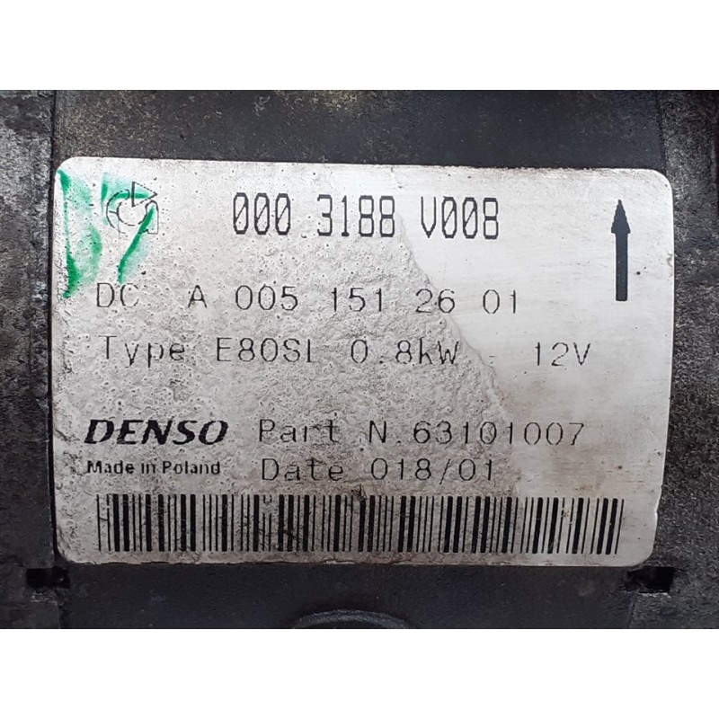 Recambio de motor arranque para smart coupe pulse referencia OEM IAM 0003188V008 A0051512601 DENSO - Negro 4