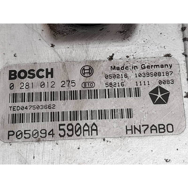 Recambio de centralita motor uce para chrysler voyager (rg) 2.5 crd se referencia OEM IAM 0281012275 P05094590AA BOSCH 3