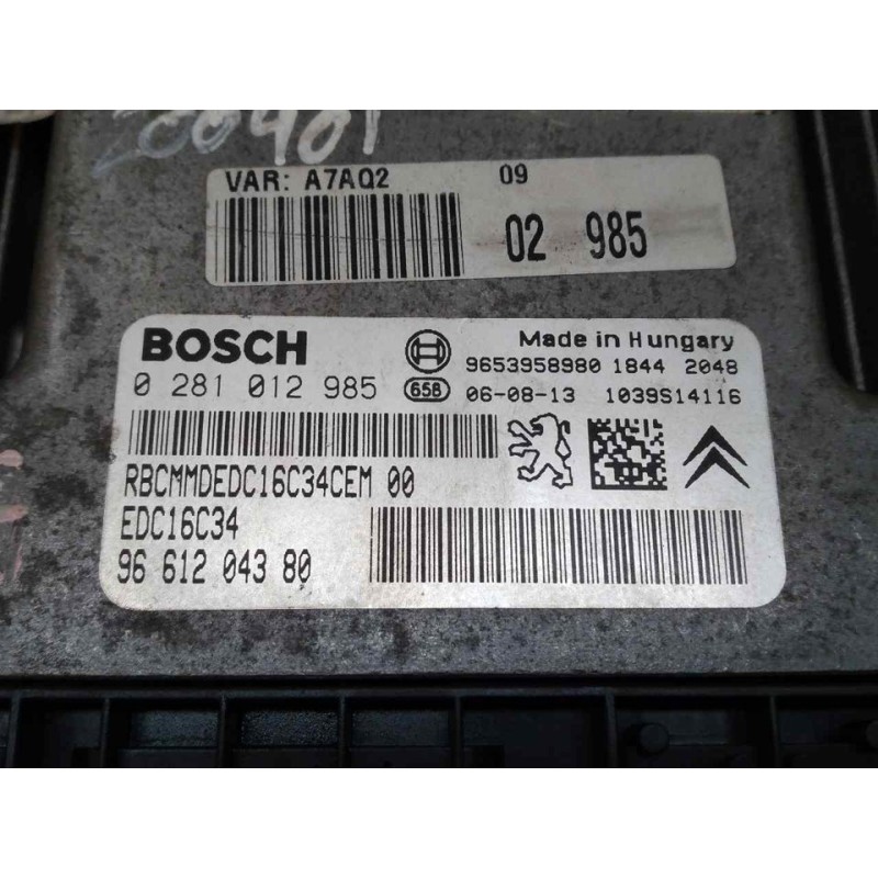 Recambio de centralita motor uce para peugeot 207 sport referencia OEM IAM 0281012985 9661204380 BOSCH - Azul 3