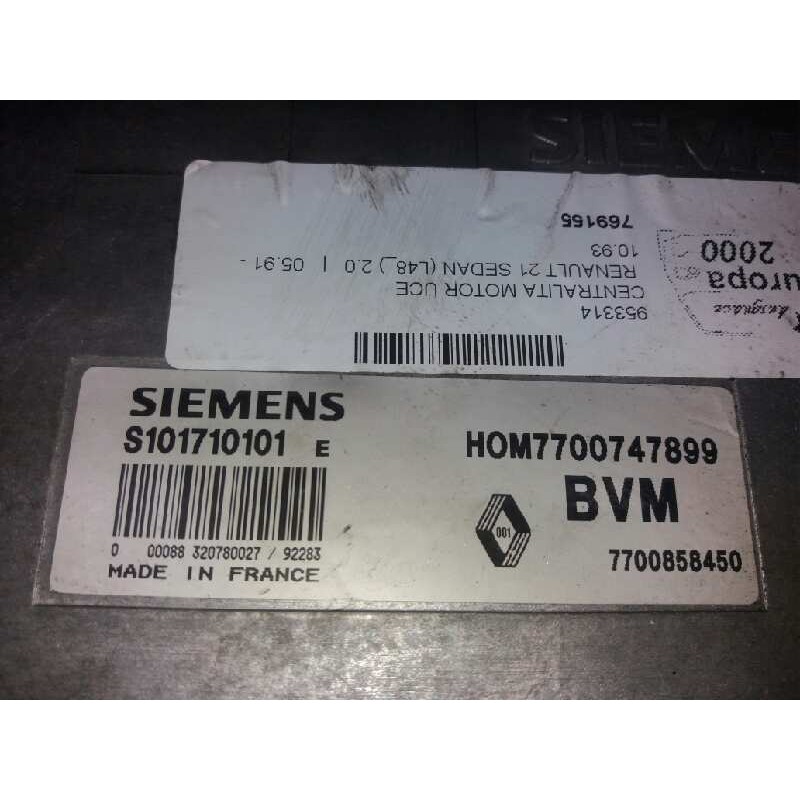 Recambio de centralita motor uce para renault 21 berlina (b/l48) referencia OEM IAM S101710101 7700747899 SIEMENS 2