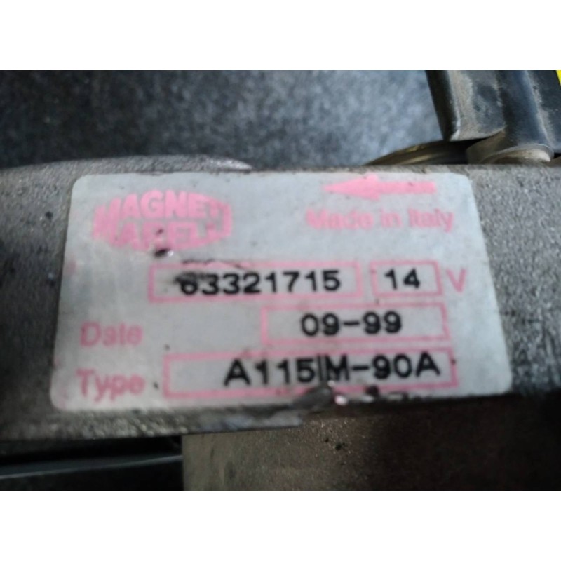 Recambio de alternador para fiat bravo (182) 1.2 16v cat referencia OEM IAM 63321715 95408 MAGNETIMARELLI 4