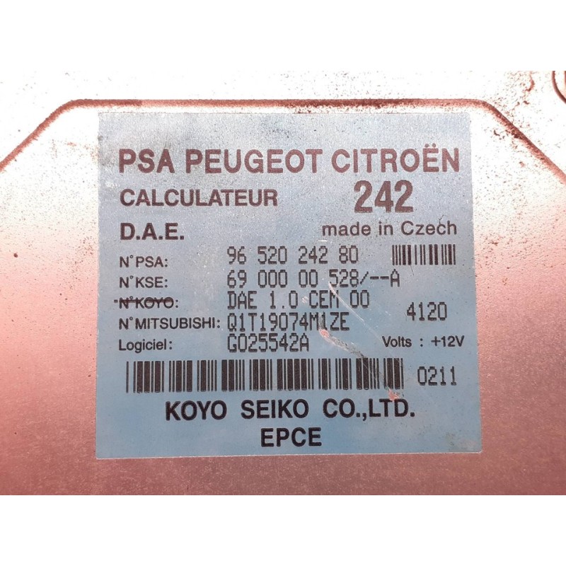 Recambio de centralita direccion para citroën c3 1.4 hdi sx plus referencia OEM IAM 9652024280 2