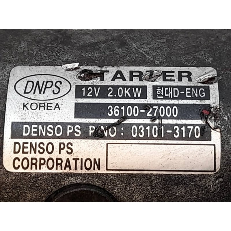 Recambio de motor arranque para kia cerato 2.0 ex crdi berlina (4-ptas.) referencia OEM IAM 3610027000 031013170 DENSO - Negro 6