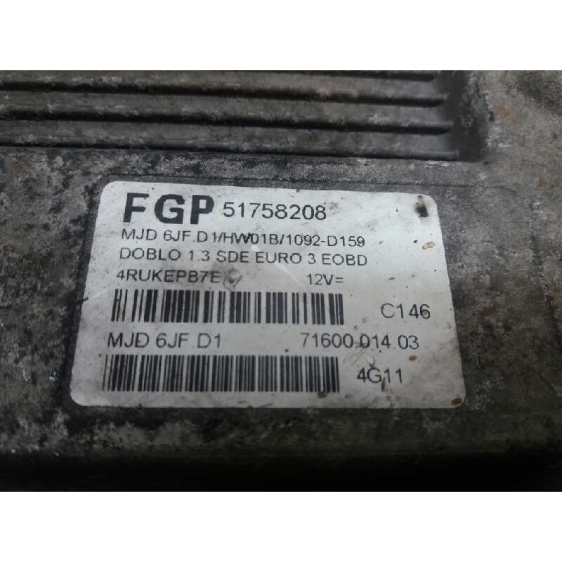 Recambio de centralita motor uce para fiat doblo (119) 1.3 16v jtd active multijet referencia OEM IAM 51758208 4RUKEPB7E FGP - Gris 3