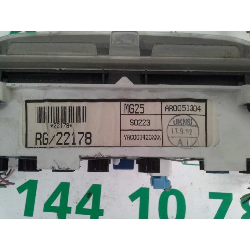 Recambio de cuadro instrumentos para mg mg zr 1.4 16v cat referencia OEM IAM AR0051304 MG25 S0223 - Azul 2