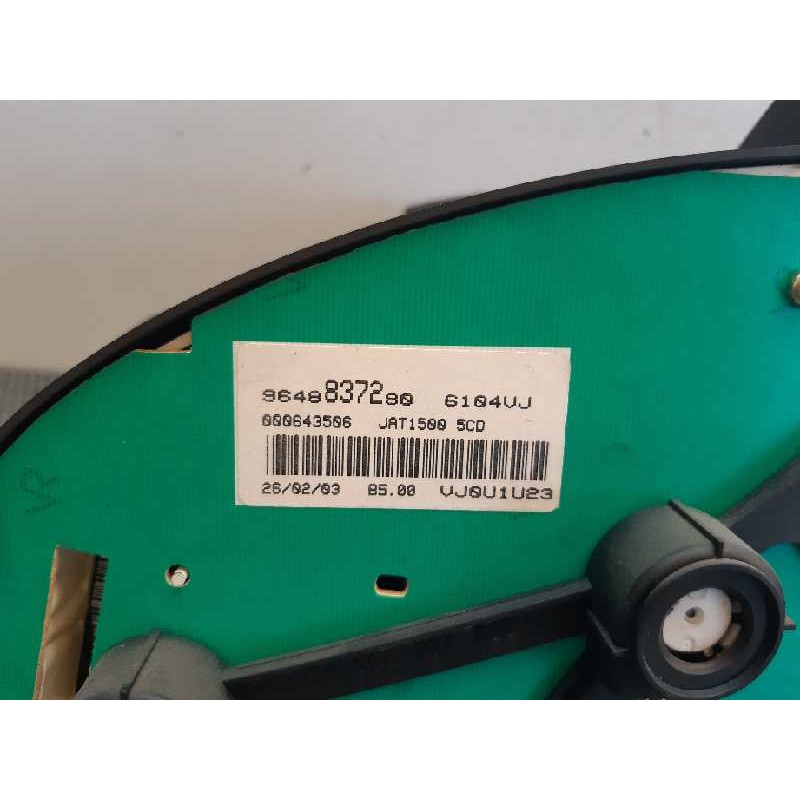 Recambio de cuadro instrumentos para peugeot 206 berlina xs clim referencia OEM IAM 9648837280 2