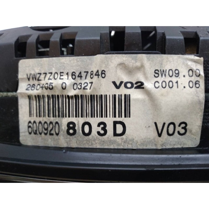 Recambio de cuadro instrumentos para volkswagen polo (9n3) advance referencia OEM IAM 6Q0920803D 110080320009A VDO - Negro 3