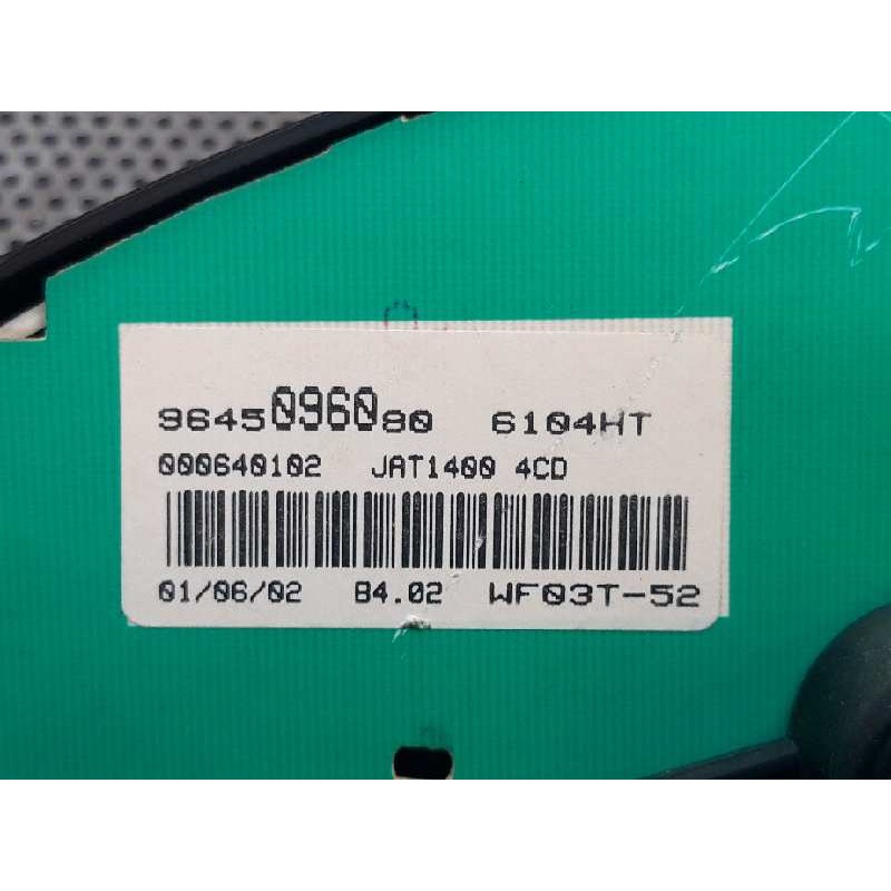 Recambio de cuadro instrumentos para peugeot 206 berlina xs referencia OEM IAM 9645096080 - Blanco 2