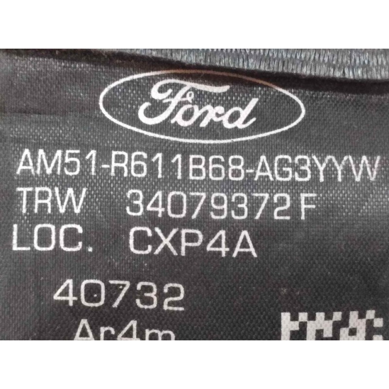 Recambio de cinturon seguridad trasero izquierdo para ford c-max trend referencia OEM IAM AM51R611B68AG3YYW 34074500 34079372F - Gris 3