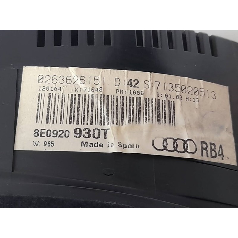 Recambio de cuadro instrumentos para audi a4 berlina (8e) 1.9 tdi (96kw) referencia OEM IAM 8E0920830T 0263626151 - Gris 3