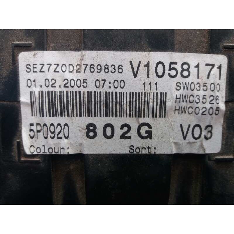 Recambio de cuadro instrumentos para seat toledo (5p2) 1.9 tdi referencia OEM IAM 5P0920802G - Gris 4
