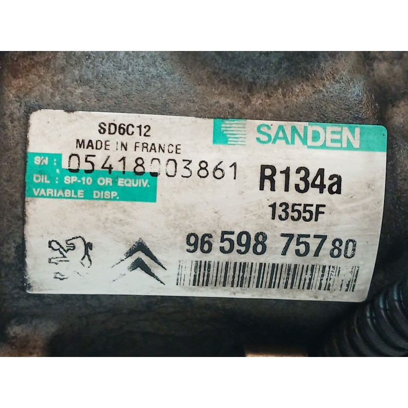 Recambio de compresor aire acondicionado para peugeot 308 confort referencia OEM IAM 9659875780 1355F - Negro 2