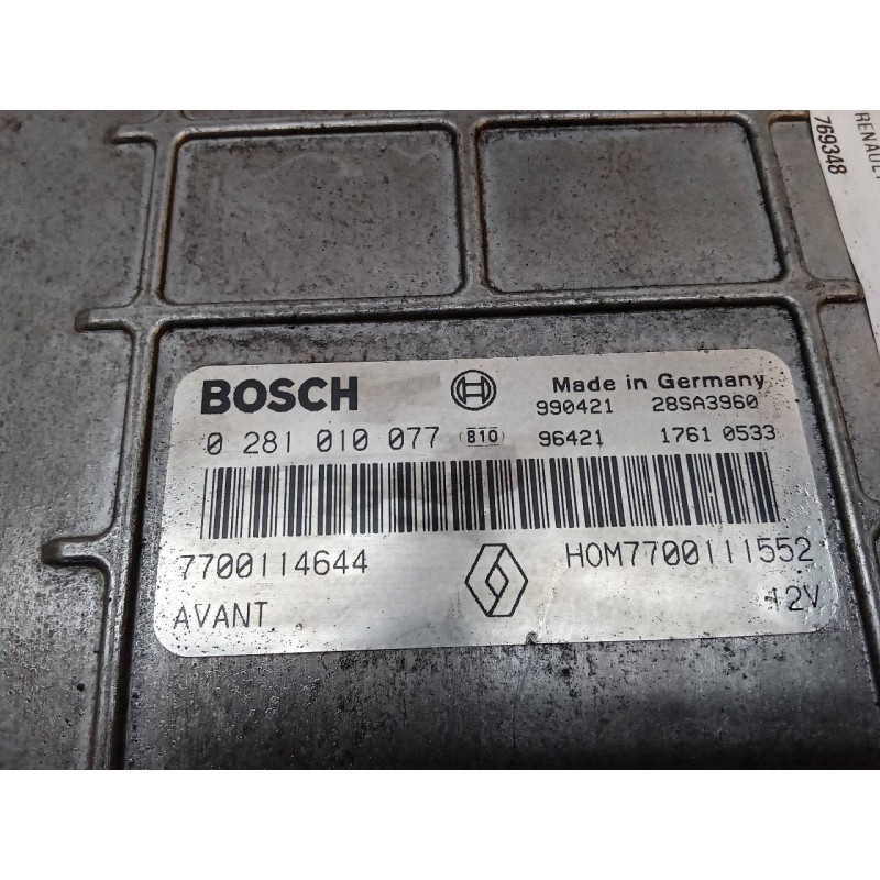 Recambio de centralita motor uce para renault scenic (ja..) 1.9 dti diesel cat referencia OEM IAM 0281010077 7700114644 BOSCH - Rojo 3