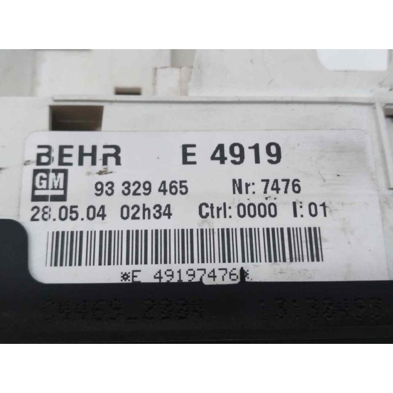 Recambio de mando calefaccion / aire acondicionado para opel meriva enjoy referencia OEM IAM 93329465  BEHR - Azul 2
