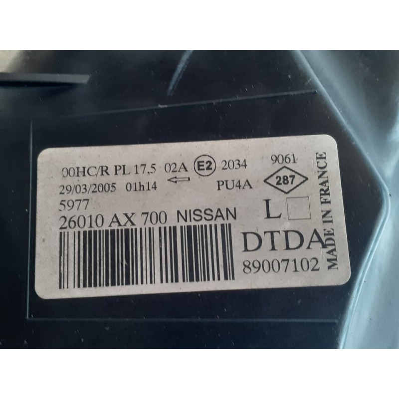 Recambio de faro derecho para nissan micra (k12e) acenta referencia OEM IAM 89007102 3