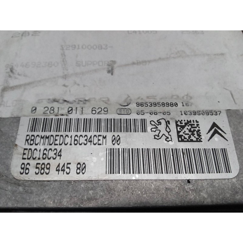 Recambio de centralita motor uce para citroën c4 berlina vtr plus referencia OEM IAM 0281011629 9658944580 BOSCH 2