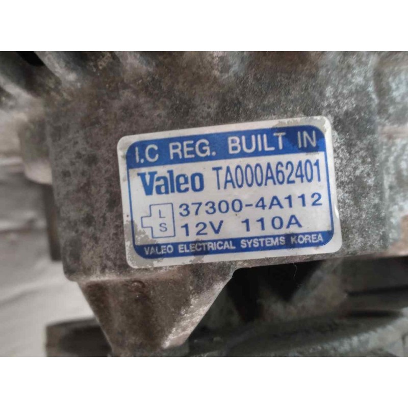 Recambio de alternador para kia sorento 2.5 crdi ex referencia OEM IAM 373004A112  VALEO - Negro 2
