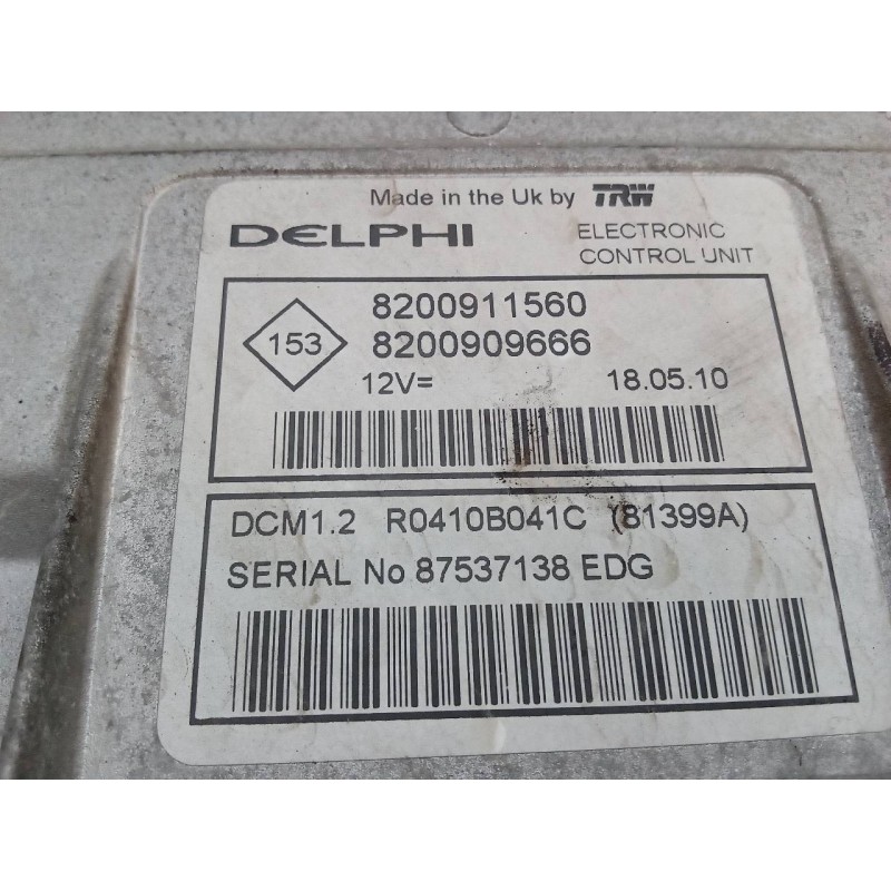 Recambio de centralita motor uce para renault clio iii authentique referencia OEM IAM 8200911560 R0410B041C DELPHI 3
