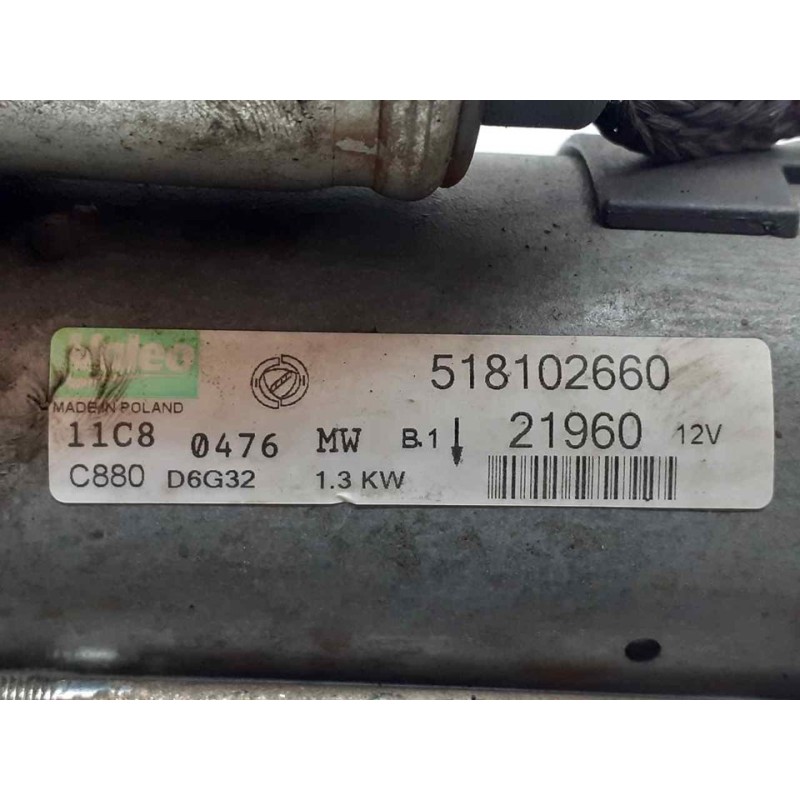 Recambio de motor arranque para fiat fiorino sx furg. referencia OEM IAM 518102660  VALEO - Blanco 2