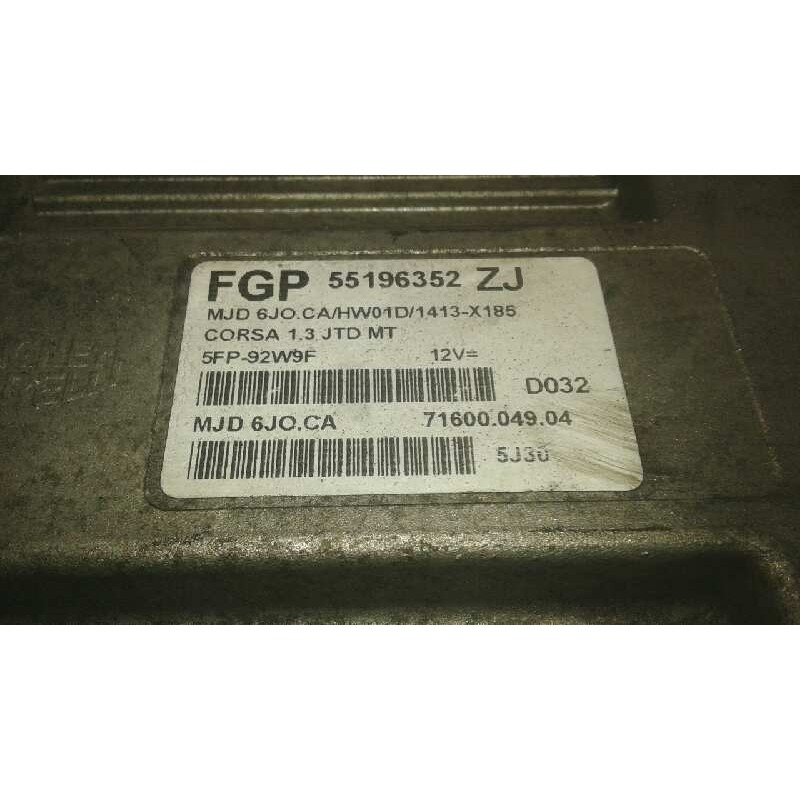 Recambio de centralita motor uce para opel corsa c 1.3 16v cdti cat (z 13 dt / ln9) referencia OEM IAM 55196352 5FP92W9F MJD6J0C - Blanco 2