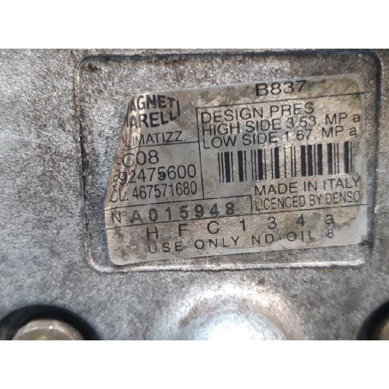 Recambio de compresor aire acondicionado para fiat punto berlina (188) 1.2 cat referencia OEM IAM 592475600  A015948 7