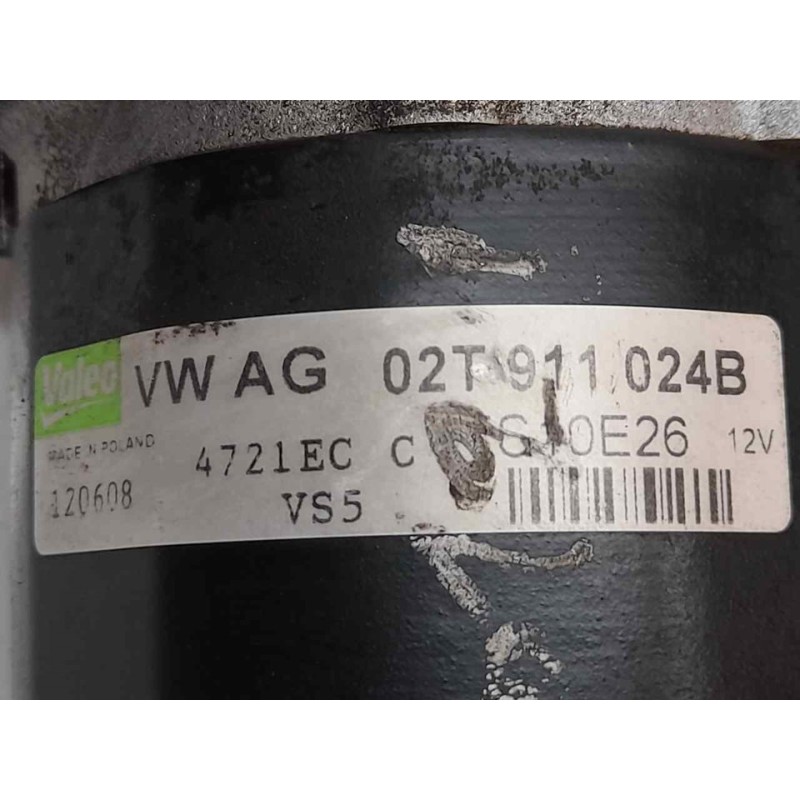 Recambio de motor arranque para volkswagen polo (9n3) united referencia OEM IAM 02T911024B  VALEO - Blanco 2
