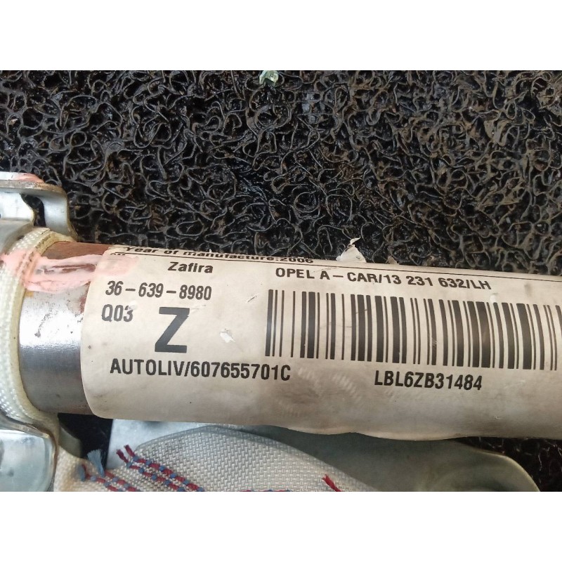 Recambio de airbag cortina delantero izquierdo para opel zafira b 1.9 cdti referencia OEM IAM 13231632LH 366398980 - Gris 3