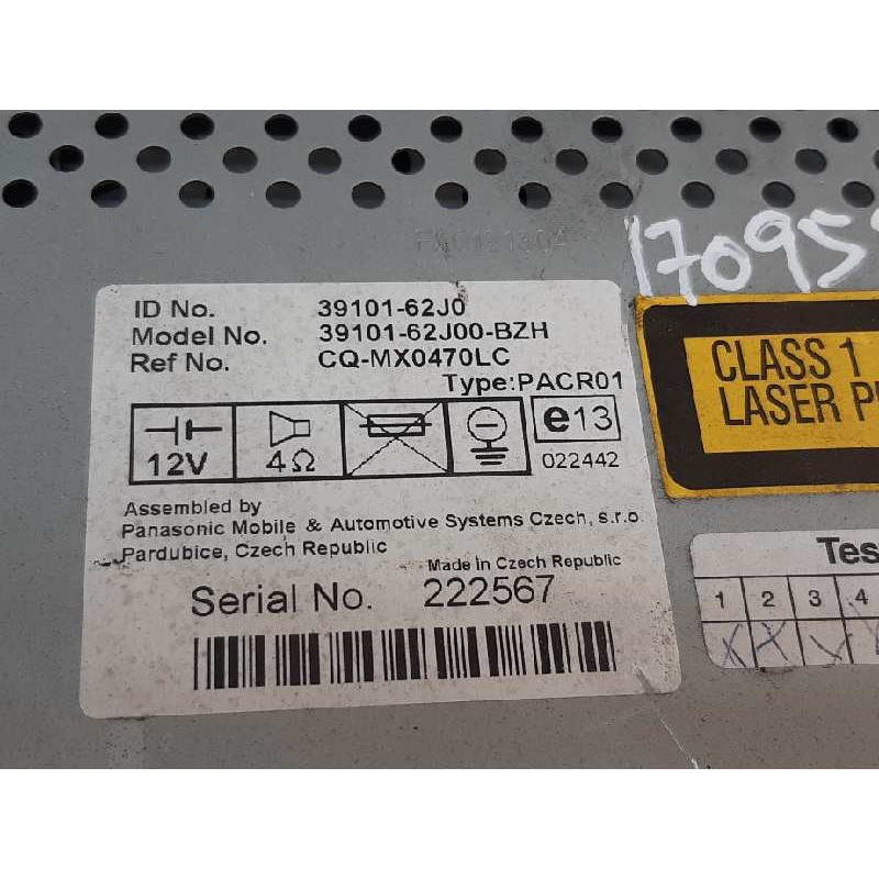 Recambio de sistema audio / radio cd para suzuki swift berlina (mz) gl (5-ptas.) referencia OEM IAM 3910162J0 - Negro 2