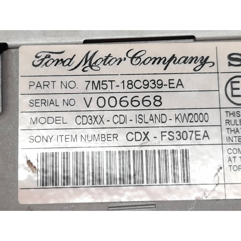 Recambio de sistema audio / radio cd para ford focus lim. (cb4) titanium referencia OEM IAM 7M5T18C939EA - Blanco 3