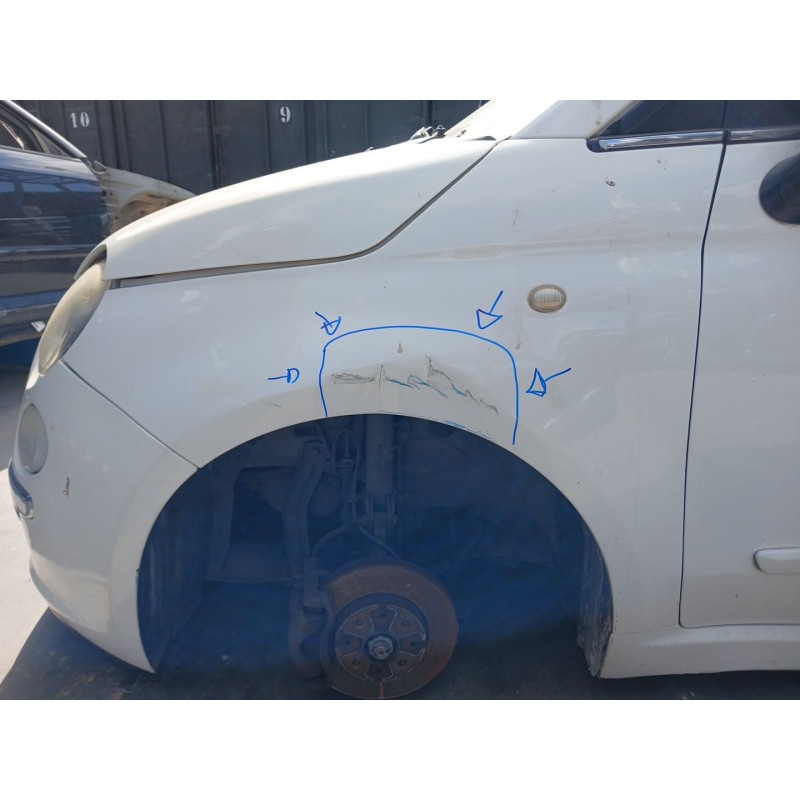 Recambio de aleta delantera izquierda para fiat 500 (312_) 1.3 d multijet (312axb1a) referencia OEM IAM - Blanco 2