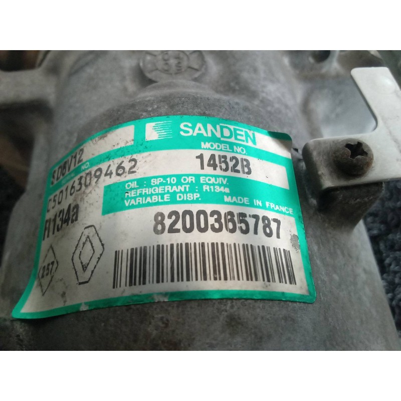 Recambio de compresor aire acondicionado para renault modus confort dynamique referencia OEM IAM 1452B 8200365787 SANDEM 6