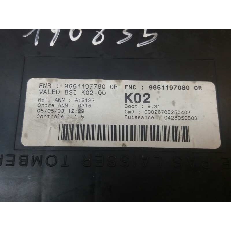 Recambio de caja reles / fusibles para peugeot 307 break / sw (s1) sw referencia OEM IAM 9651197080 96651197780 - Gris 3