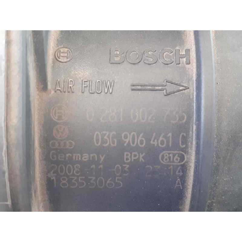 Recambio de caudalimetro para volkswagen tiguan (5n1) advance referencia OEM IAM 0281002735 03G906461C BOSCH