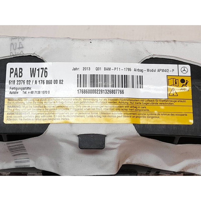 Recambio de airbag delantero derecho para mercedes-benz clase cla (w117) cla 220 cdi (117.303) referencia OEM IAM A1768600002 61 3