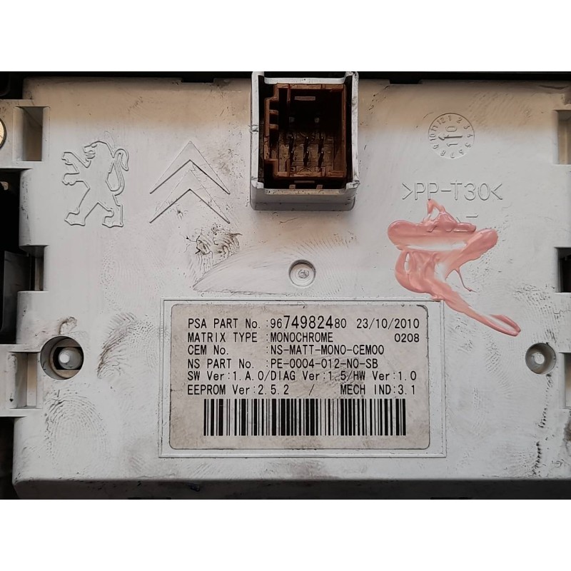Recambio de cuadro instrumentos para peugeot 3008 sport pack referencia OEM IAM 9676614680 9674982480 4