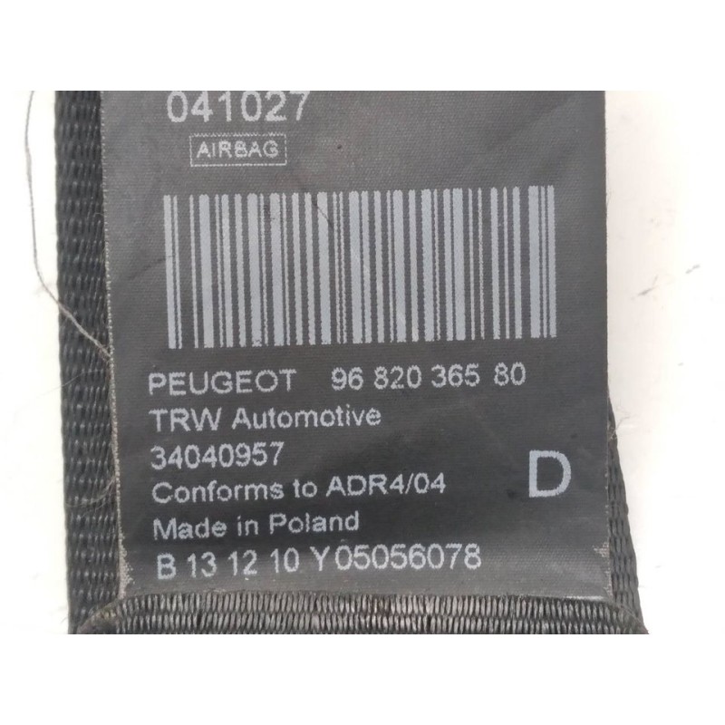 Recambio de cinturon seguridad delantero derecho para peugeot 5008 premium referencia OEM IAM 9682036580 34019804 34068389F - Negro 3