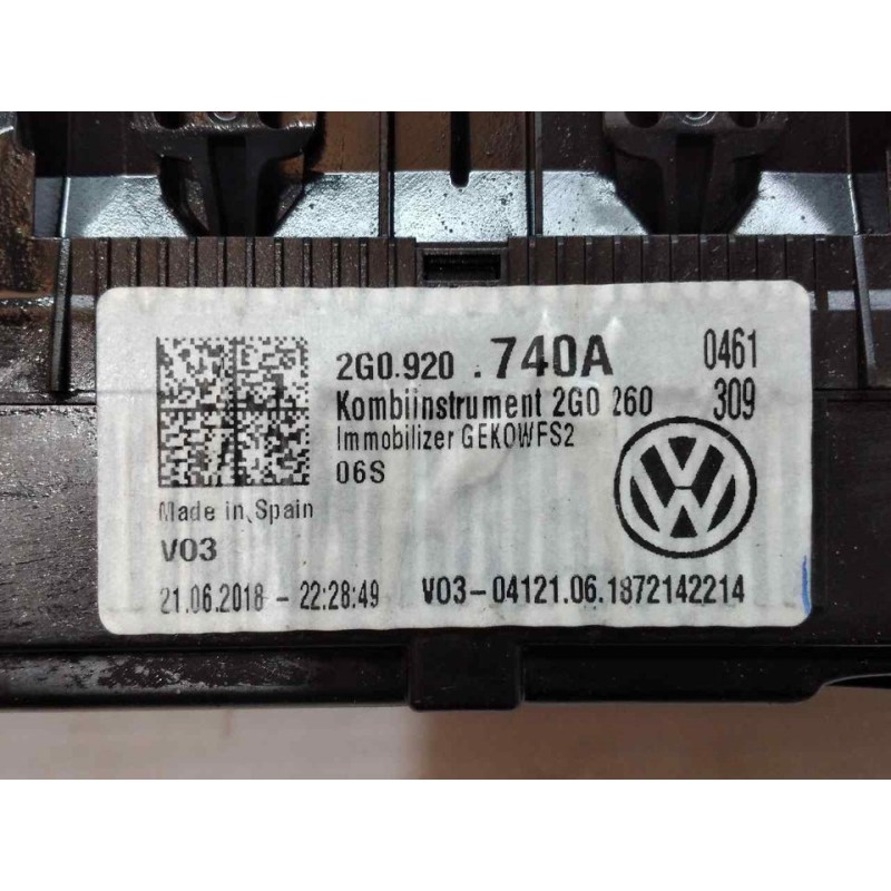 Recambio de cuadro instrumentos para volkswagen polo advance referencia OEM IAM 2G0920740A A2C11336300 - Blanco 2