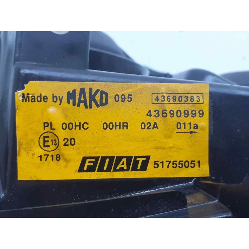 Recambio de faro izquierdo para fiat doblo (119) 1.3 16v multijet active com. (55kw) referencia OEM IAM 43690999 2