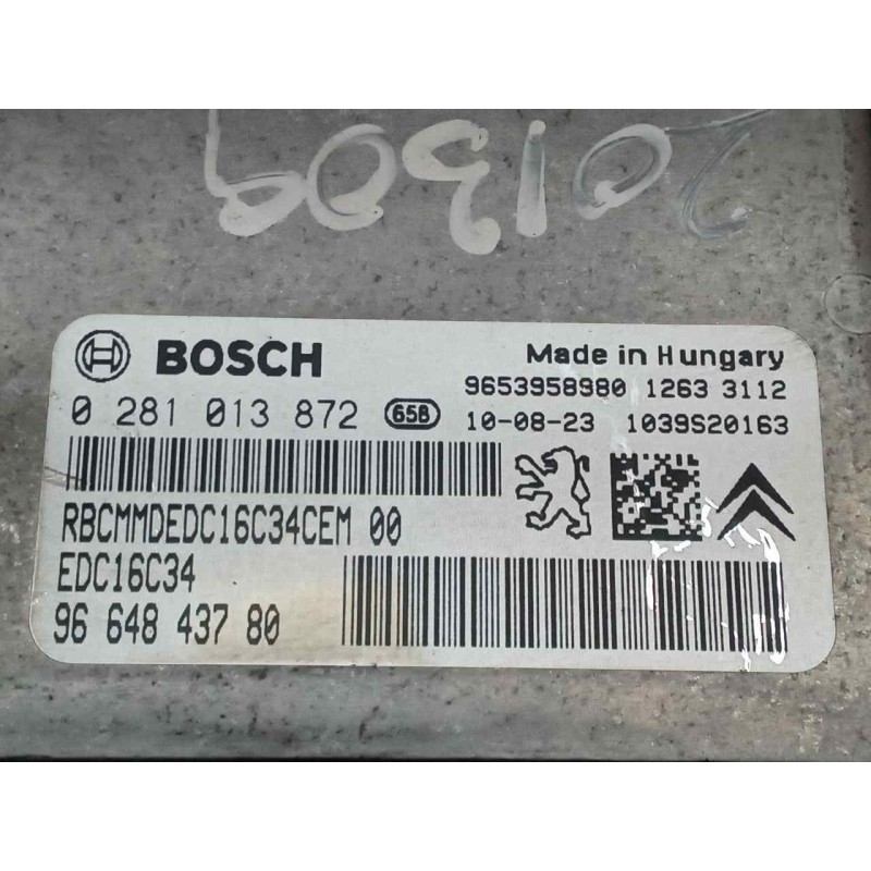 Recambio de centralita motor uce para citroën berlingo station wagon x referencia OEM IAM 0281013872 9664843780 - Blanco 2