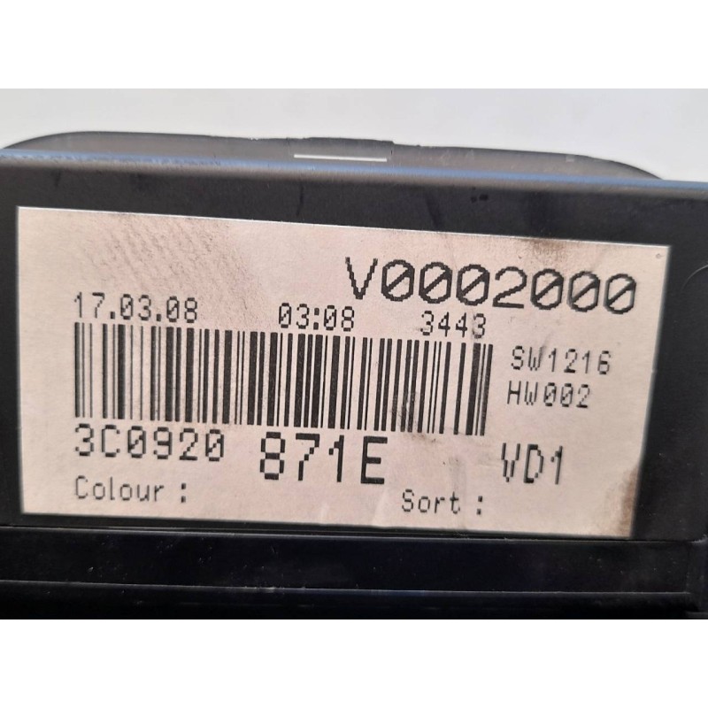 Recambio de cuadro instrumentos para volkswagen passat berlina (3c2) highline referencia OEM IAM 3C0920871E 3