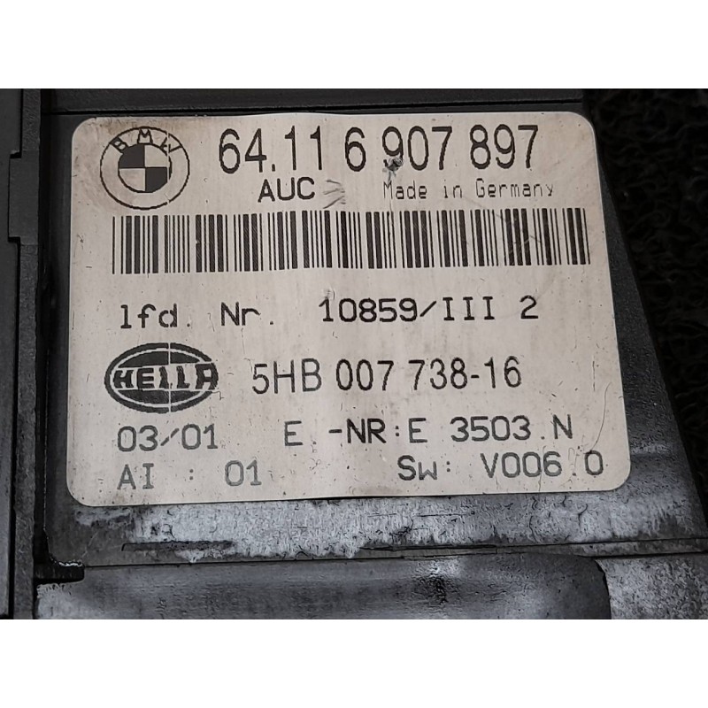 Recambio de mando climatizador para bmw serie 3 berlina (e46) 320d referencia OEM IAM 64116907897 5HB00773816 HELLA - Azul 2